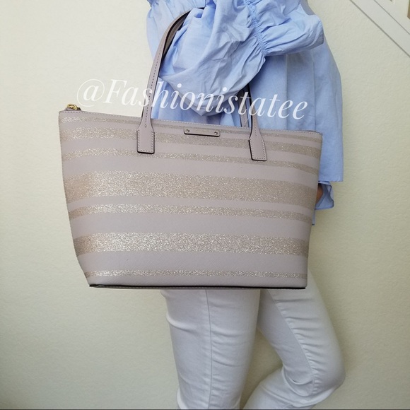 NWT KATE SPADE HANI HAVEN LANE STRIPE NOUVEAU TOTE - Picture 4 of 8